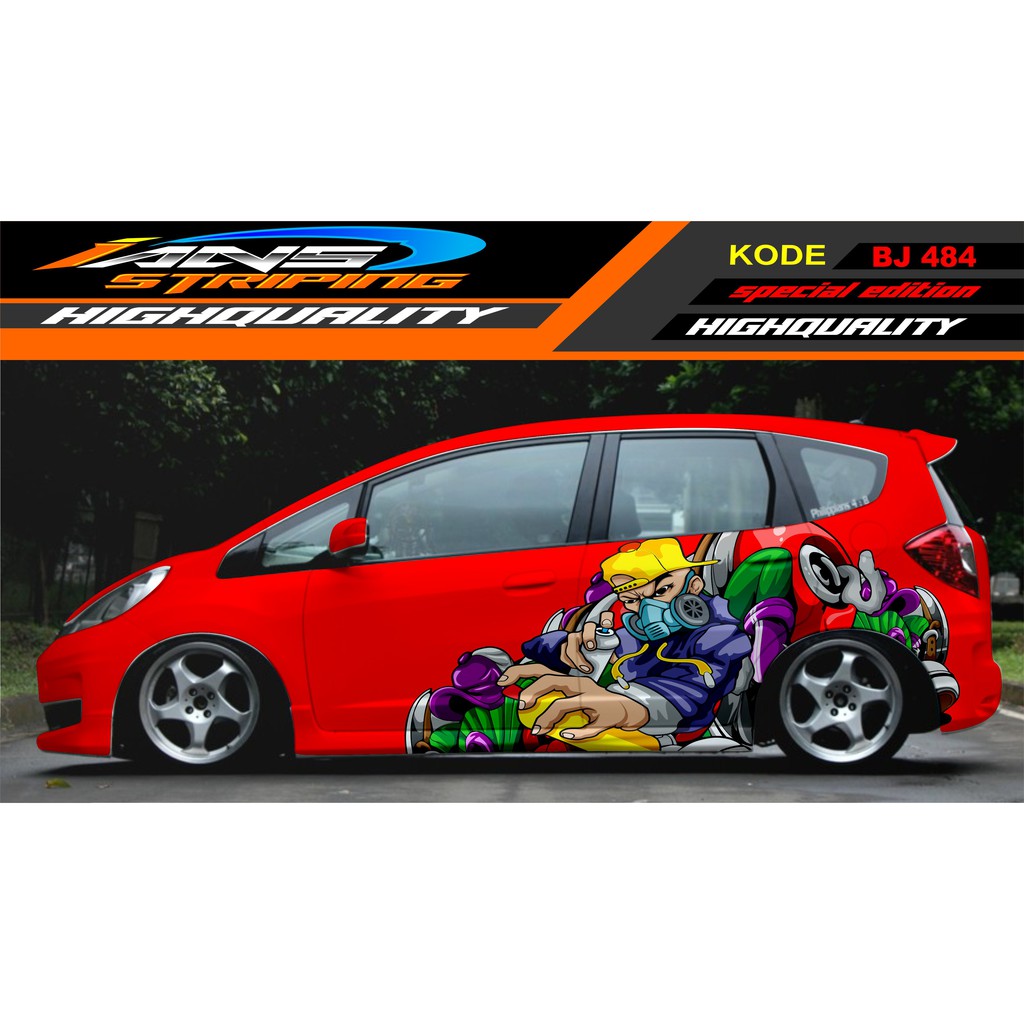 DECAL STICKER MOBIL JAZZ, AGYA, SIGRA, BRIO, YARIS / VARIASI STICKER MOBIL / STIKER MOBIL KARTOON