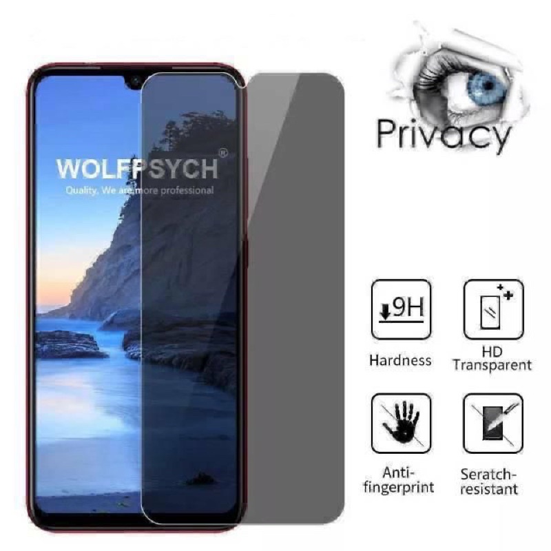 Tempered Glass Anti Spy Xiaomi Redmi Note 12/ 12C/Poco C31/ M3/ F3/ Redmi 9/ 9T/ Note 8 Pro Anti Gores Spy Kaca