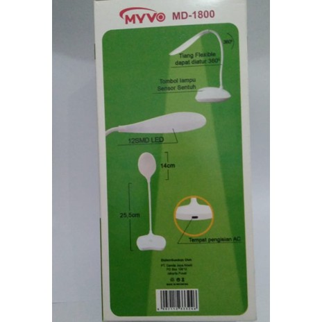 MYVO LAMPU EYELASH EXTENSION / Lampu Belajar / Lampu Baca Cas Myvo MD-1800