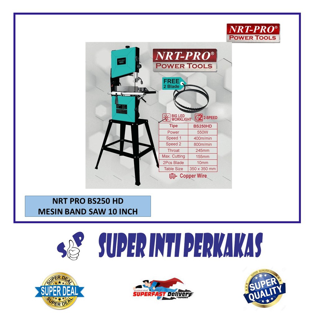 NRT PRO BS250HD MESIN BAND SAW 10 INCH GERGAJI KAYU BANDSAW UKIR BESAR