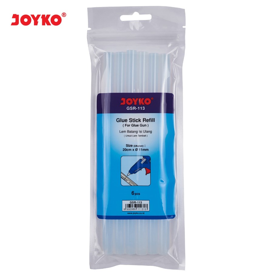 

Glue Stick Refill Joyko - Lem Tembak Bakar - Isi Lem Tembak Joyko GSR-113 1 Set 6 Pcs