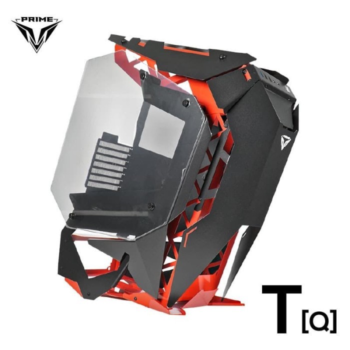 PRIME T-[Q] - ALUMUNIUM GAMING CASE - DUAL SIDE TEMPERED GLASS