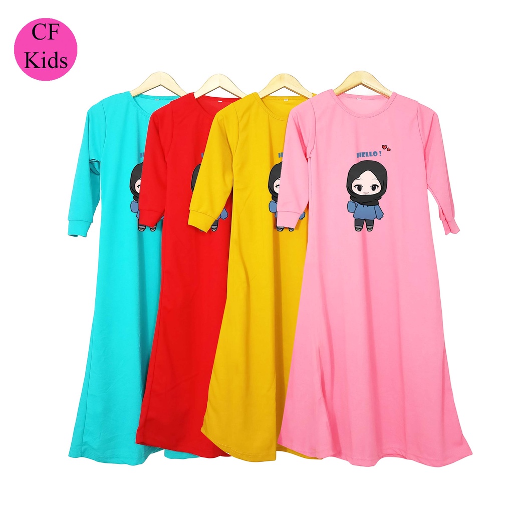 CF Kids Gamis Anak Perempuan Print DTF Hello Friends