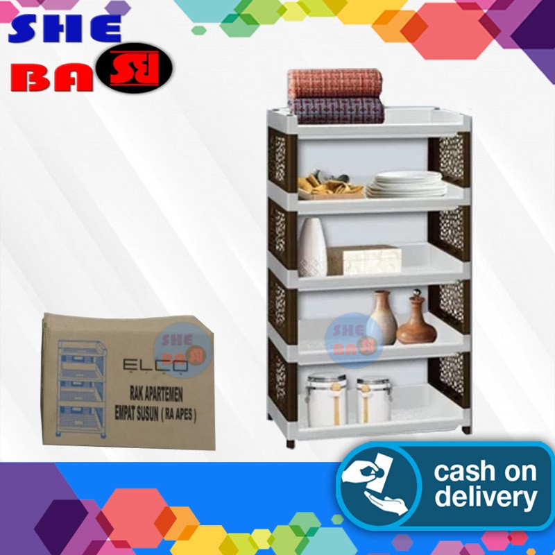 Rak Serbaguna Elco Susun 4 Rak Yoyo Rak Apartemen Plastik