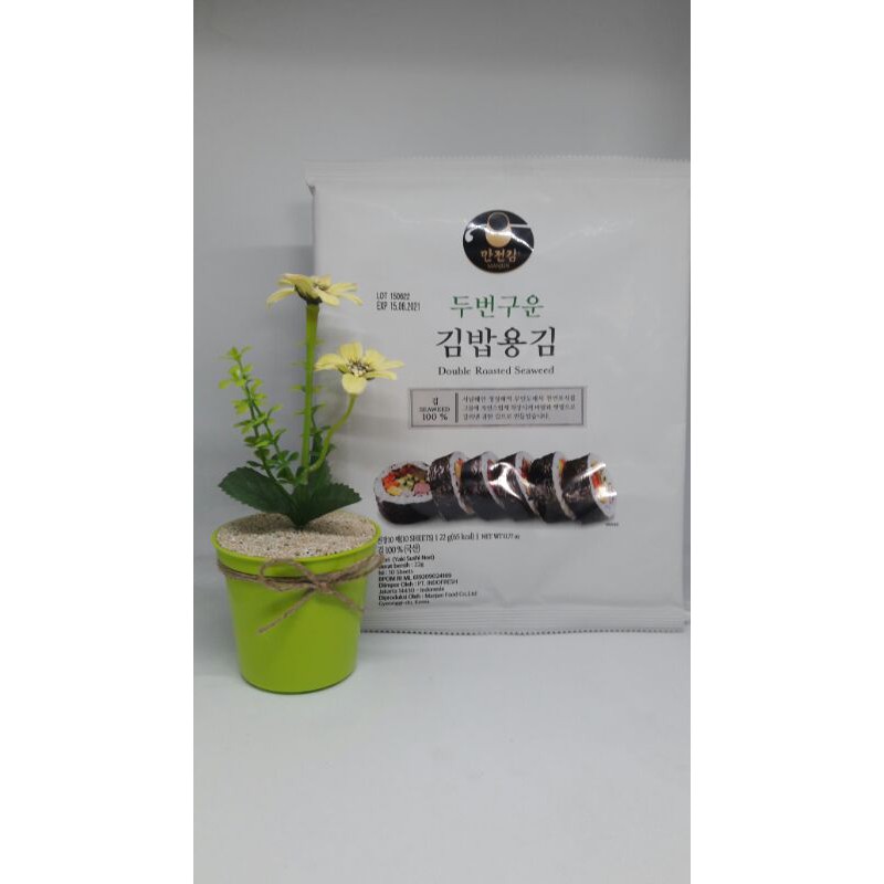 

Manjun Yaki sushi nori Double Roasted Seaweed isi 10 lembar Halal Mui
