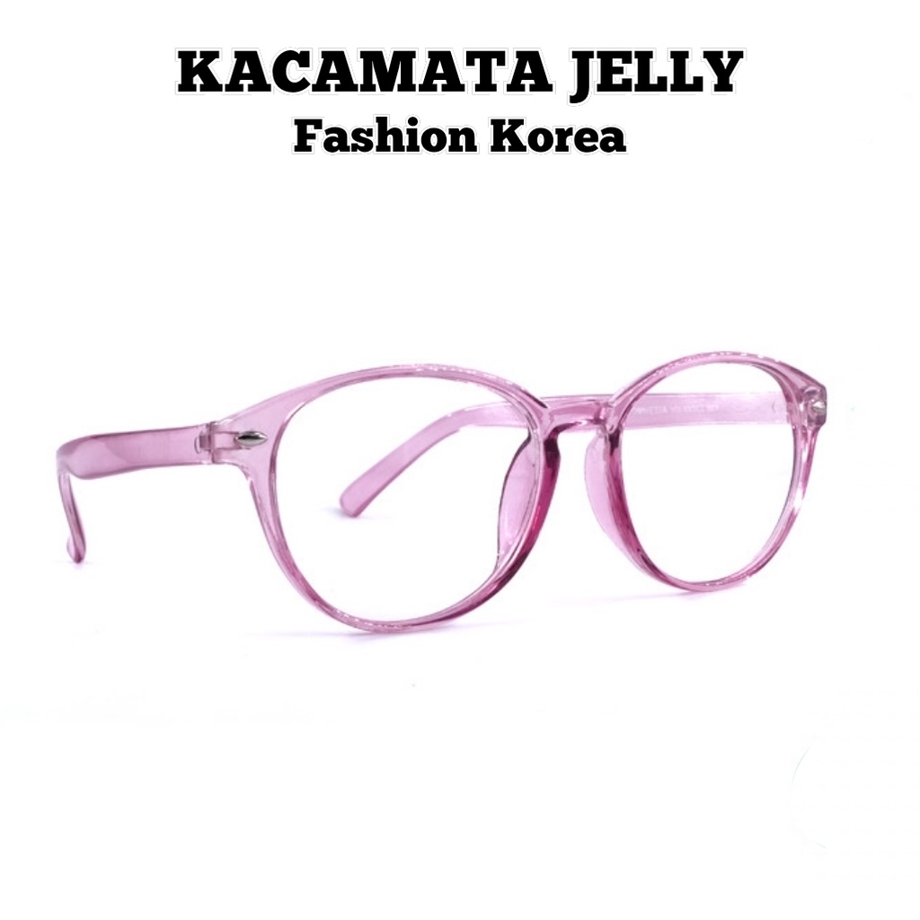 COD-Kacamata Wanita Fashion Korea | Kacamata Jelly Kaca Transparan | Kaca mata Wanita Kekinian | Kac