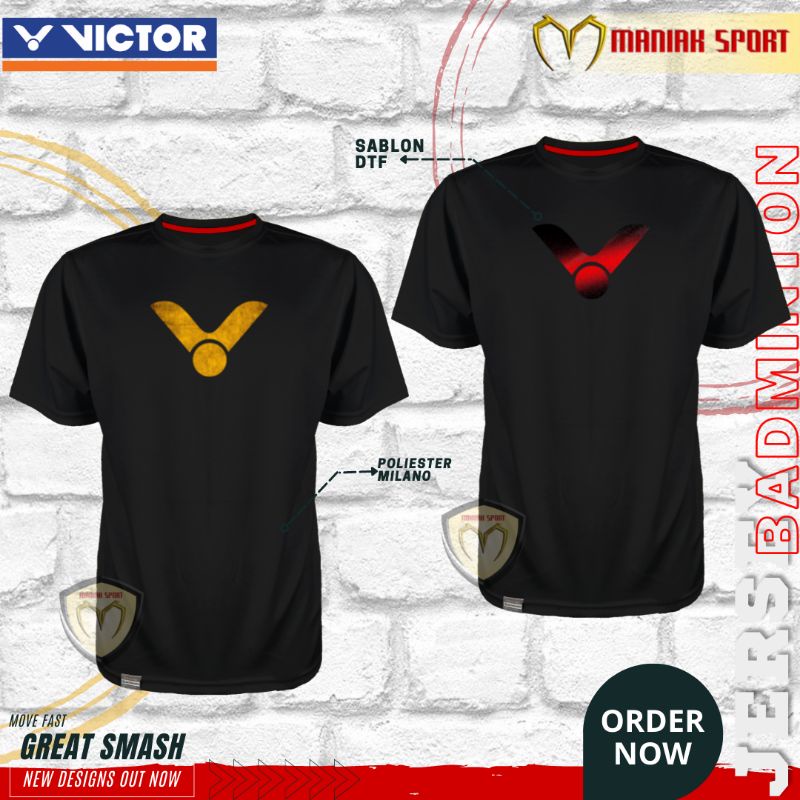 KBVH01 - KAOS BADMINTON BAJU BULUTANGKIS VIC JERSEY PREMIUM SABLON DTF