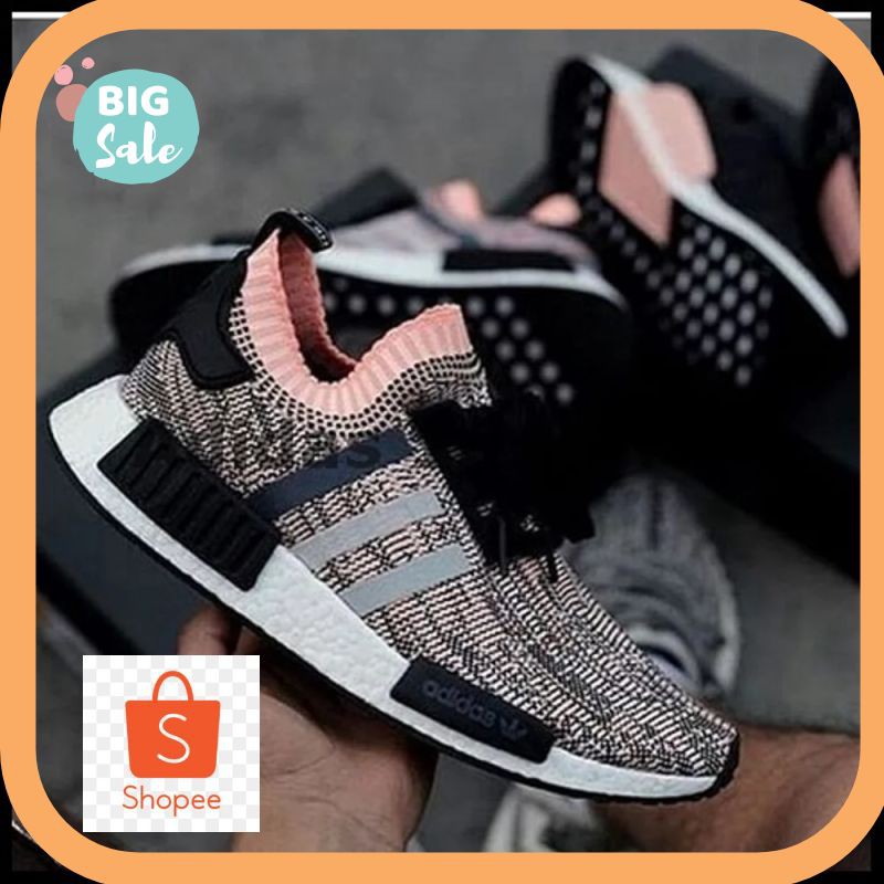 Termurah Sale Sepatu Adidas NMD R1 Tricolor Salmon Pink Premium Original Wanita Kekinian