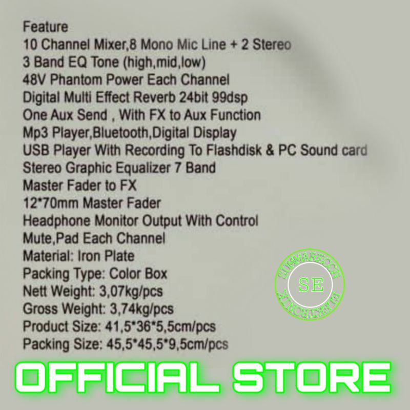 mixer audio 10 channel original ashley remix 1002 usb bluetooth recording