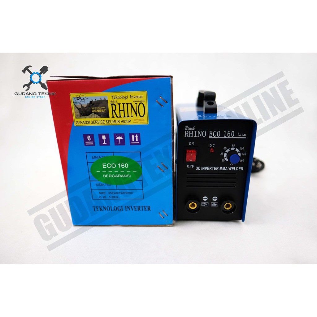 Mesin Las RHINO MMA 160A / Trafo Las Rhino ECO 160 A Inverter Rhino 160e