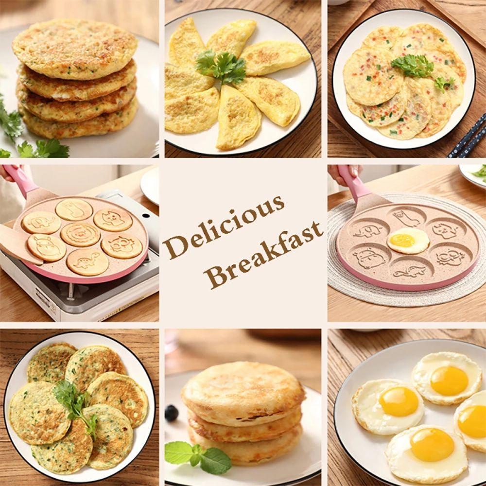 Solighter 7lubang Wajan Serabi Peralatan Dapur Breakfast Pot Pancake Wajan Penggorengan