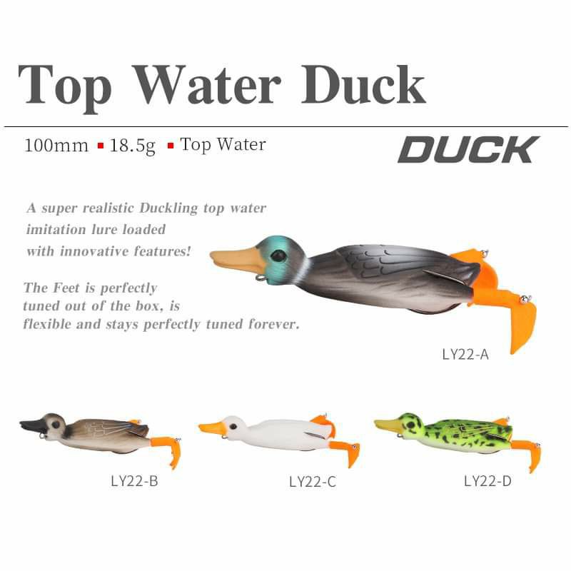 Umpan Black Bass Toman Tsurinoya Top Water Duck LY22