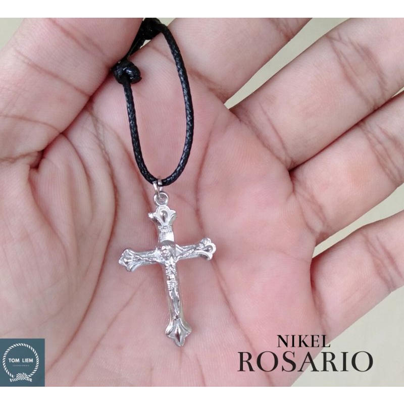 Kalung Salib Rosario Nikel 03 / Kalung Salib / Kalung Tali
