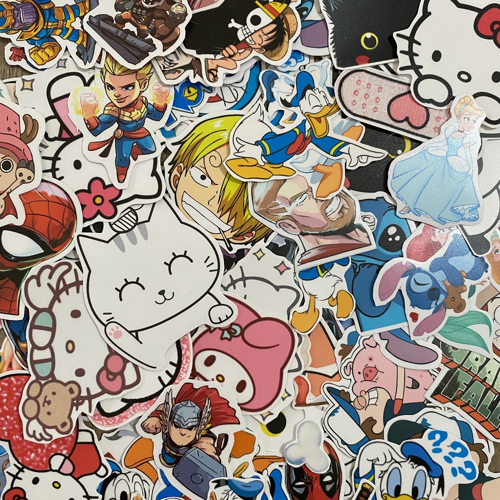 Sticker Tumblr Pack Aesthetic Kartun Nickelodeon Disney Princess Donald Doraemon Gravity Falls Hello Kitty Marvel Mickey Mouse Ship Stitch Spongebob Stiker Lucu Waterproof Sticker Laptop Notebook Botol Tumbler Case Hp DIY Helm