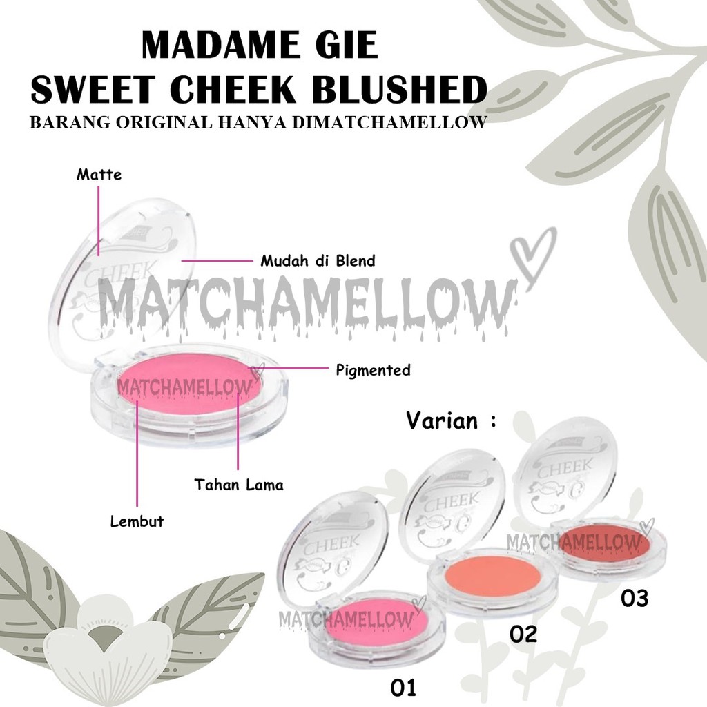 ❄️MATCHA❄️MADAME GIE SWEET CHEEK BLUSHED - FEMME XOXO SQUISH MA CHEEK MAKE IT SHARP