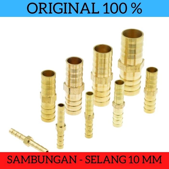 Sambungan Selang Bahan Kuningan Untuk Ukuran Selang 10mm Brass