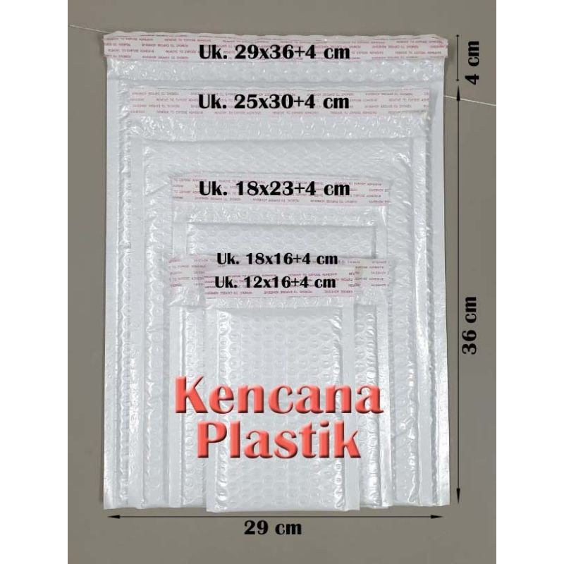 polymailer bubble wrap warna putih sdh ada lem+ bubble bentuk amplop