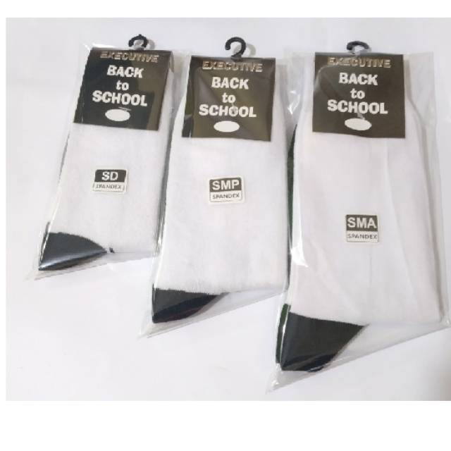 TOKO KL| KAOS KAKI ANAK SEKOLAH SD SMP SMA PANJANG HITAM PUTIH BAHAN COTTON HALUS LEMBUT