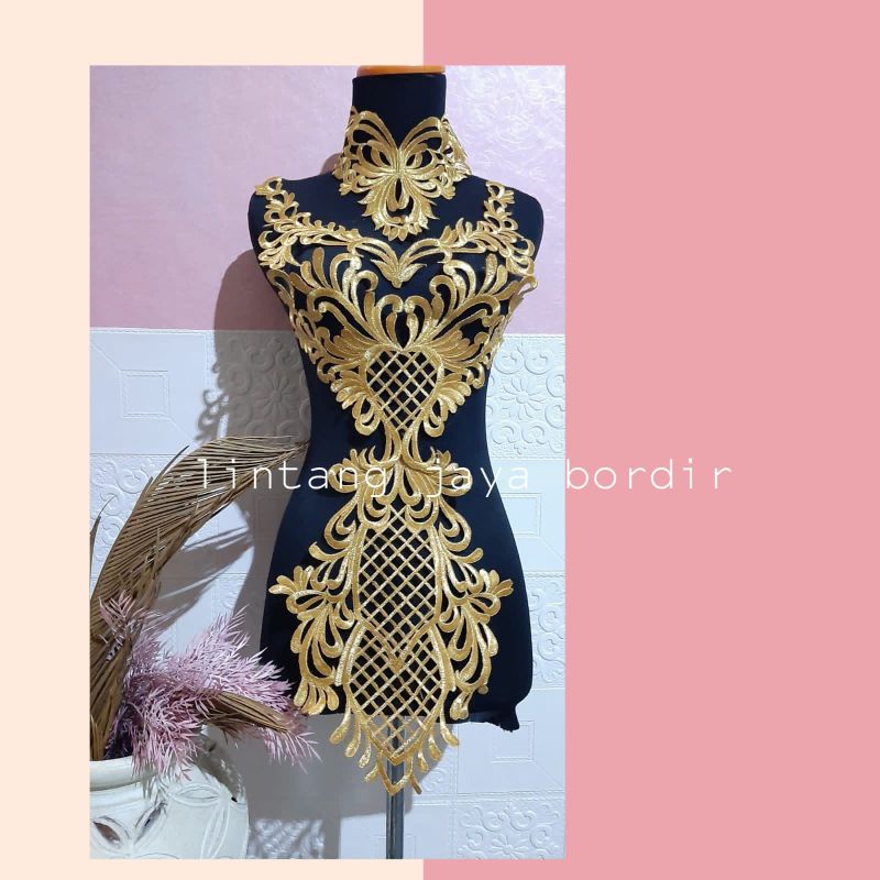 bordir aplikasi kebaya gaun