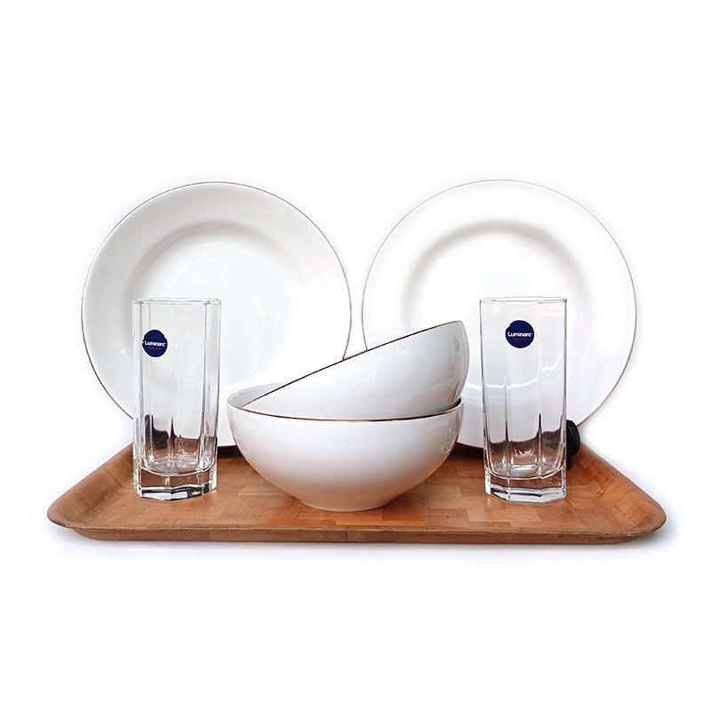 6pcs Dinner Set Gold Lining Indo keramik