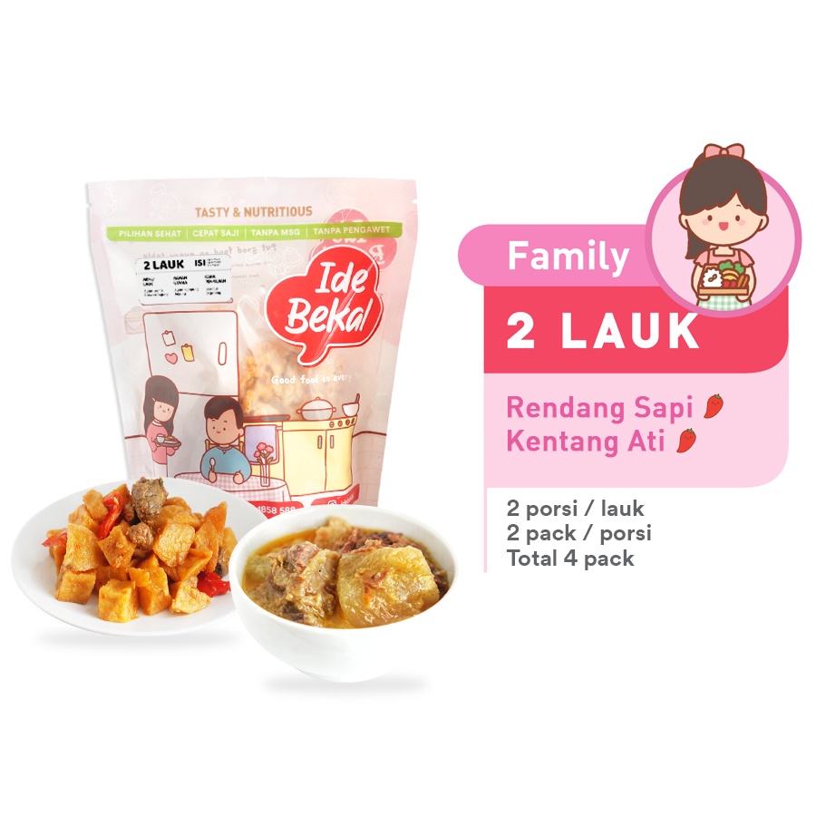 

Idebekal Simple Rendang Sapi & Kentang Ati Menu Family 2 Lauk