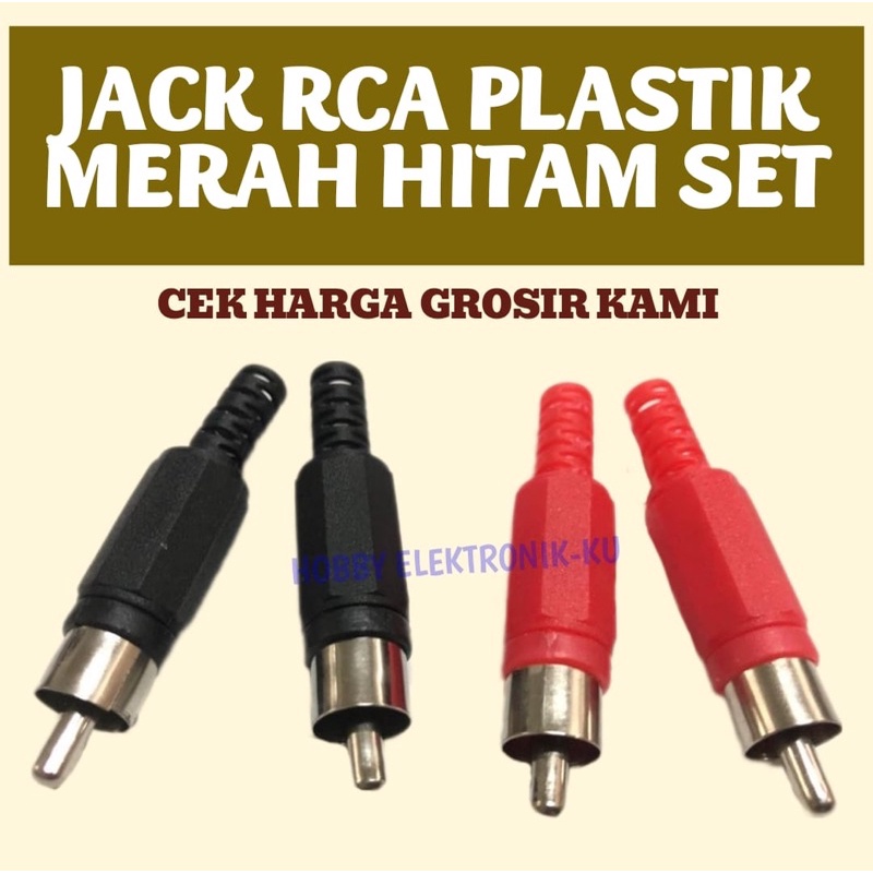 JACK RCA PLASTIK MERAH HITAM SET