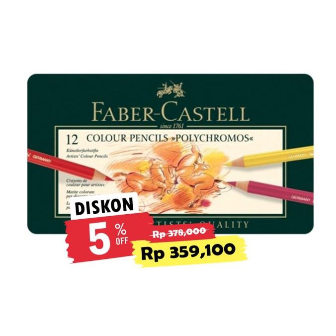 

Pensil Warna Faber Castell Polychromos Pencil 12 Tin