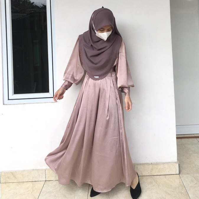Arisha Dress | Gamis Armani 100% Silk by Afya Outfit