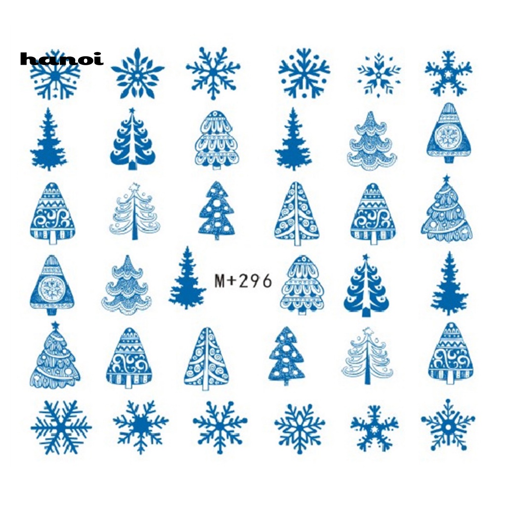 Han_stiker Kuku Ultra Tipis Tema Natal Untuk Nail Art / Manicure