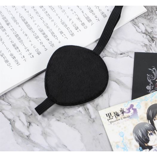 BLACK EYEPATCH eye patch hitam kesehatan ciel kuroshitsuji penutup mata sebelah cosplay