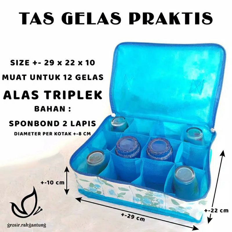 ( BISA COD ) Tas Gelas Muat 1 Lusin Alas Triplek Murah