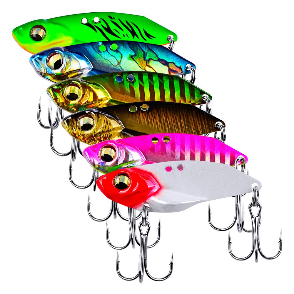 TOP Hot Jig Metal Slice Artificial Spoon Lure Fishing Metal VIB Lures Bass Hook 5g/7g/10g/15g Top Spinning Baits 3D Eye vivid Vibrations Lead Casting