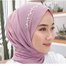 PASHMINA TALI Payet Bando Mutiara (WARNA BAGUS)PASHMINA BANDO PREMIUM Payet Mutiara