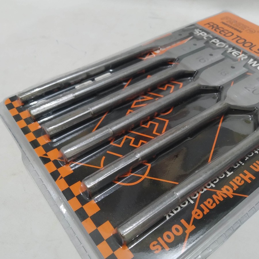 Mata Bor Kipas pelubang lubang bulat Kayu Flat Wood Drill Bits set 6pcs