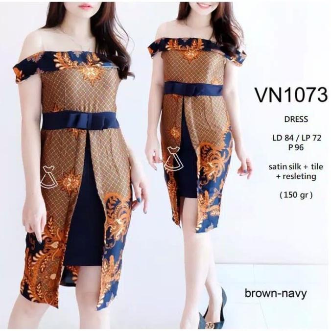 Dress Batik Wanita Big Size Bigsize Dress Batik Modern Jumbo Terbaru