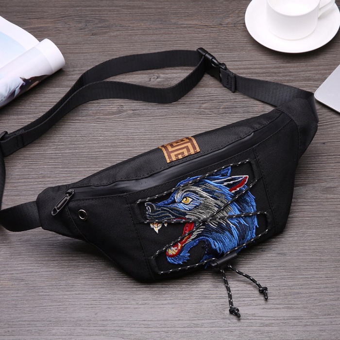 Tas Selempang Kanvas Tas Pria import Waistbag Slempang Bahu Distro Kasual