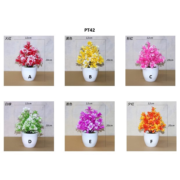 Retaily PT42 Pot Tanaman Hias Bunga Hias Plastik Ornamen Pot Bongsai Artificial Flower Decoration