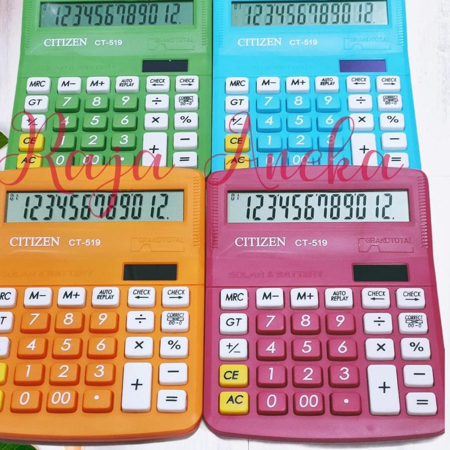 

New! Kalkulator Citizen 519 Warna CT-519 KALKULATOR MEJA DAGANG CALCULATOR 12 DIGIT CT519 CITIZEN519 ✔