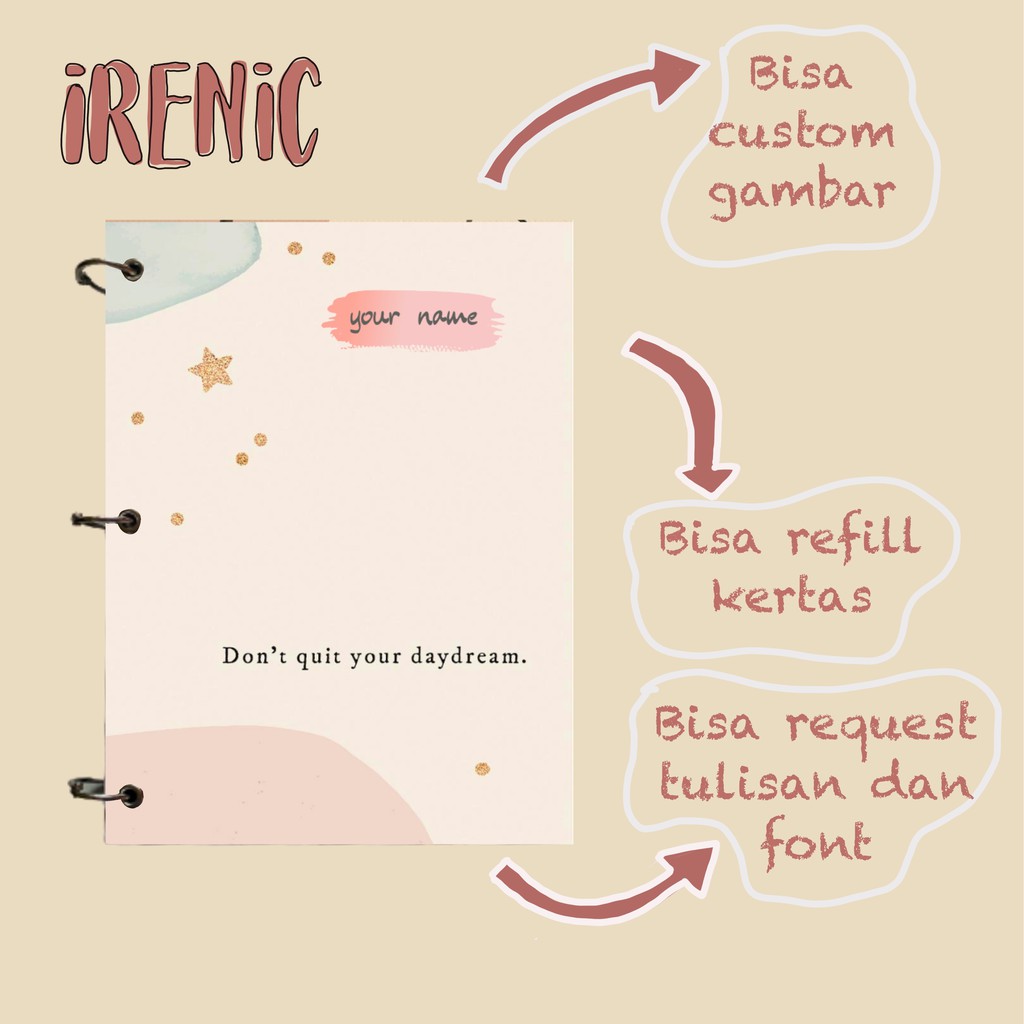 

Custom Notebook A5 Hard Cover Buku Catatan Binder Journal