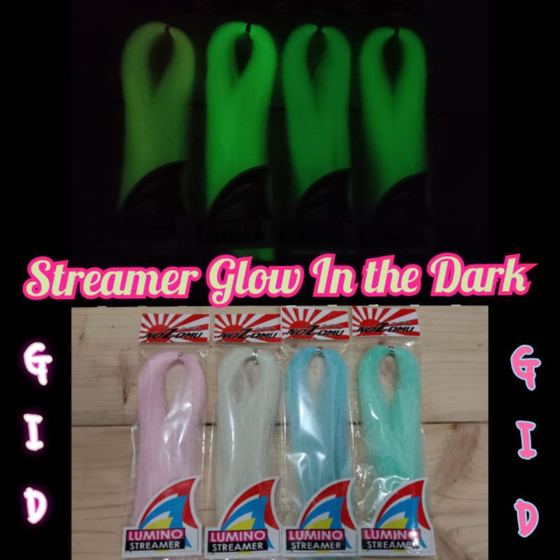 Benang Bulu Streamer Halus GID Glow in the Dark Fosfor luminous Koh Momo