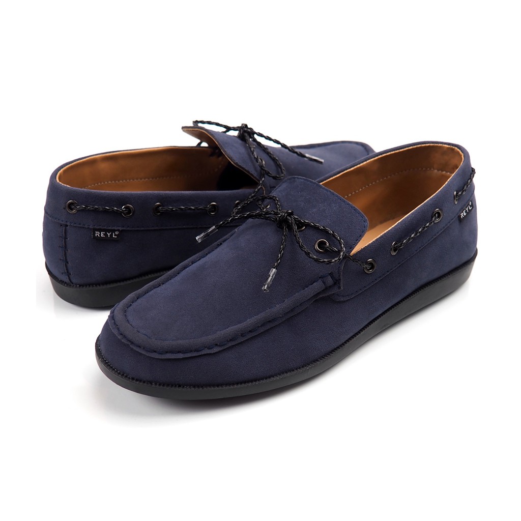 LICK NAVY ORIGINAL x REYL MAN Sepatu Slip On Biru Dongker Pria Slop Simple Casual Formal Kerja Kantor Selop Jalan Santai Kuliah Hangout Main Nongkrong Loafers Resmi Kantoran Pesta Kondangan Loafer Distro Semi Kulit Premium Footwear Keren Terbaru Kekinian