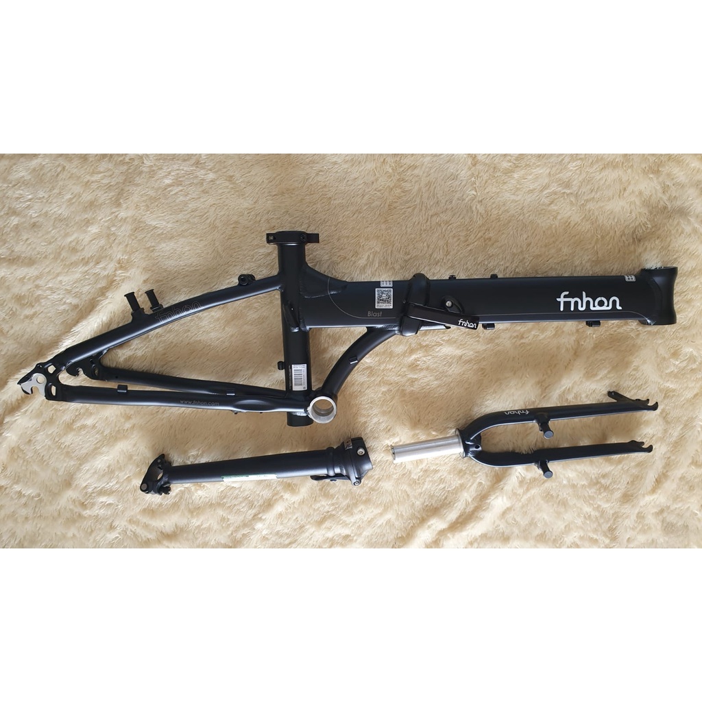 Frame Fork plus Handlepost Fnhon Blast V Brake 20 22 inch Warna Hitam Doff Alloy Hitam Doff Not Discbrake