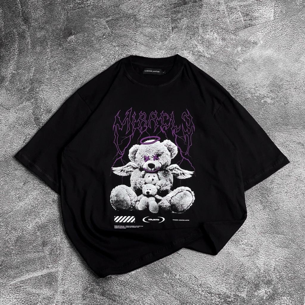 GSC - ETHEREAL Kaos Oversize Shirt / Smile mask Oversized Shir-t-mirachel hitam