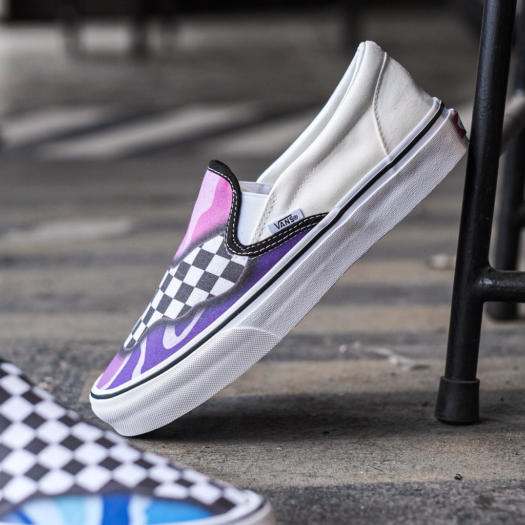 SLIP-ON COSTOME BURNT MULTICOLORED CHECKERED WHITE ORIGINAL 100%