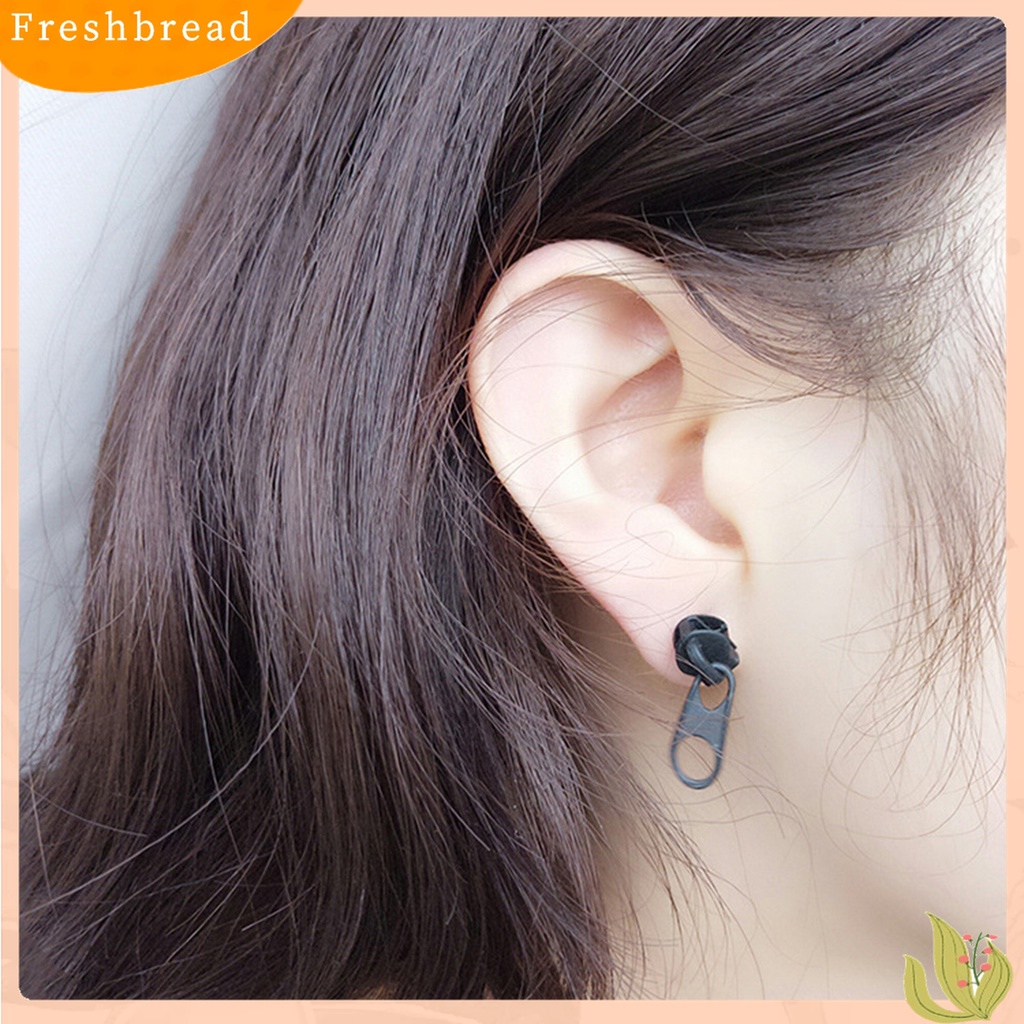 Terlaris 1 Pair Female Earrings Eye-catching Zipper Ear Studs Exquisite Piercing Zip Ear Studs for Party