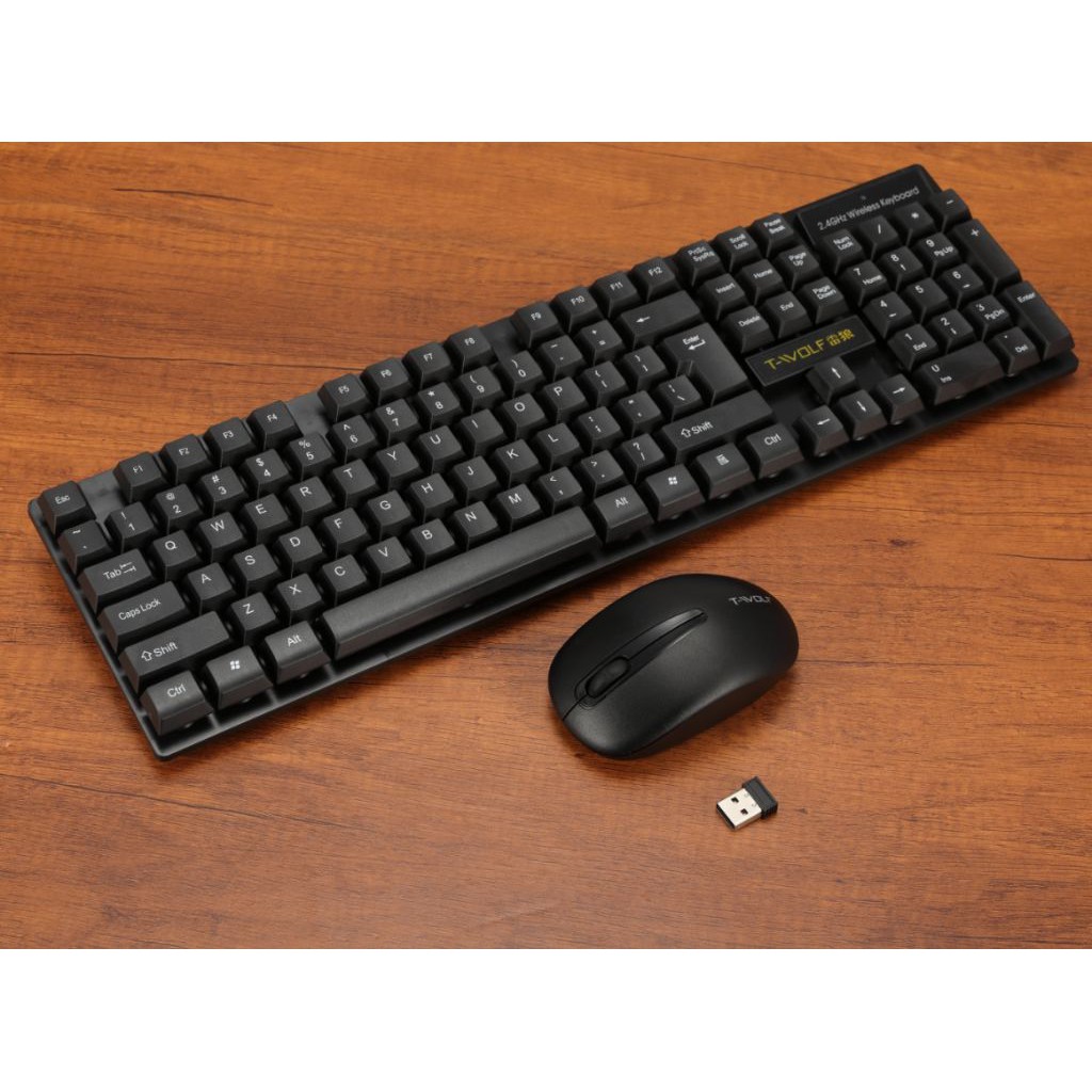 KEYBOARD DAN MOUSE WIRELESS TWOLF TF-100 / KEYBOARD MOUSE WIRELESS SET