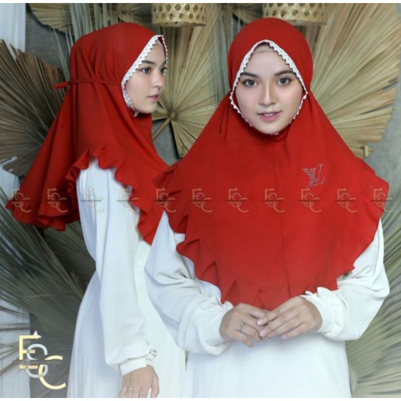 Jilbab Bergo Renda ELVI By Enam Saudara Collection | hijab 6 sdr