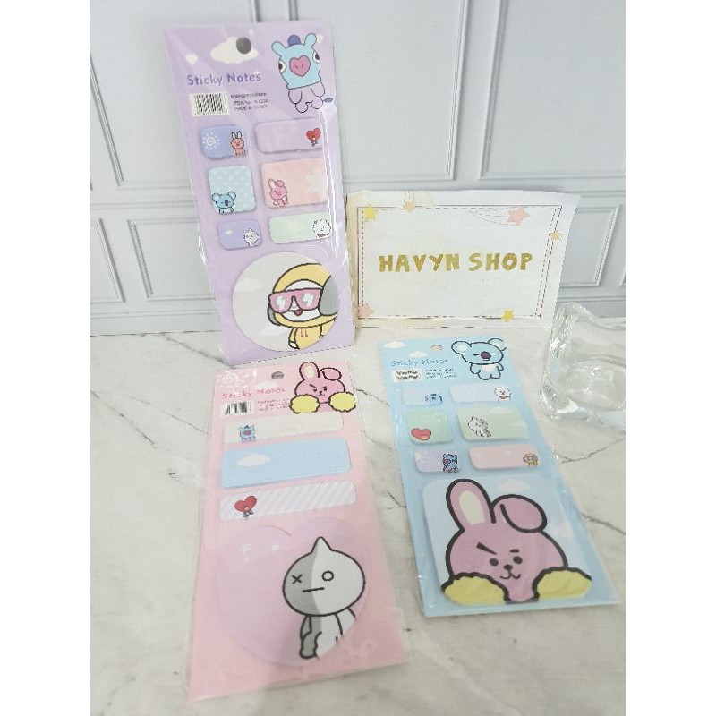 pembatas buku bahan kertas BTS BT-21 BESAR/post it BTS/STICKY NOTE BT 21 ukuran Besar-1