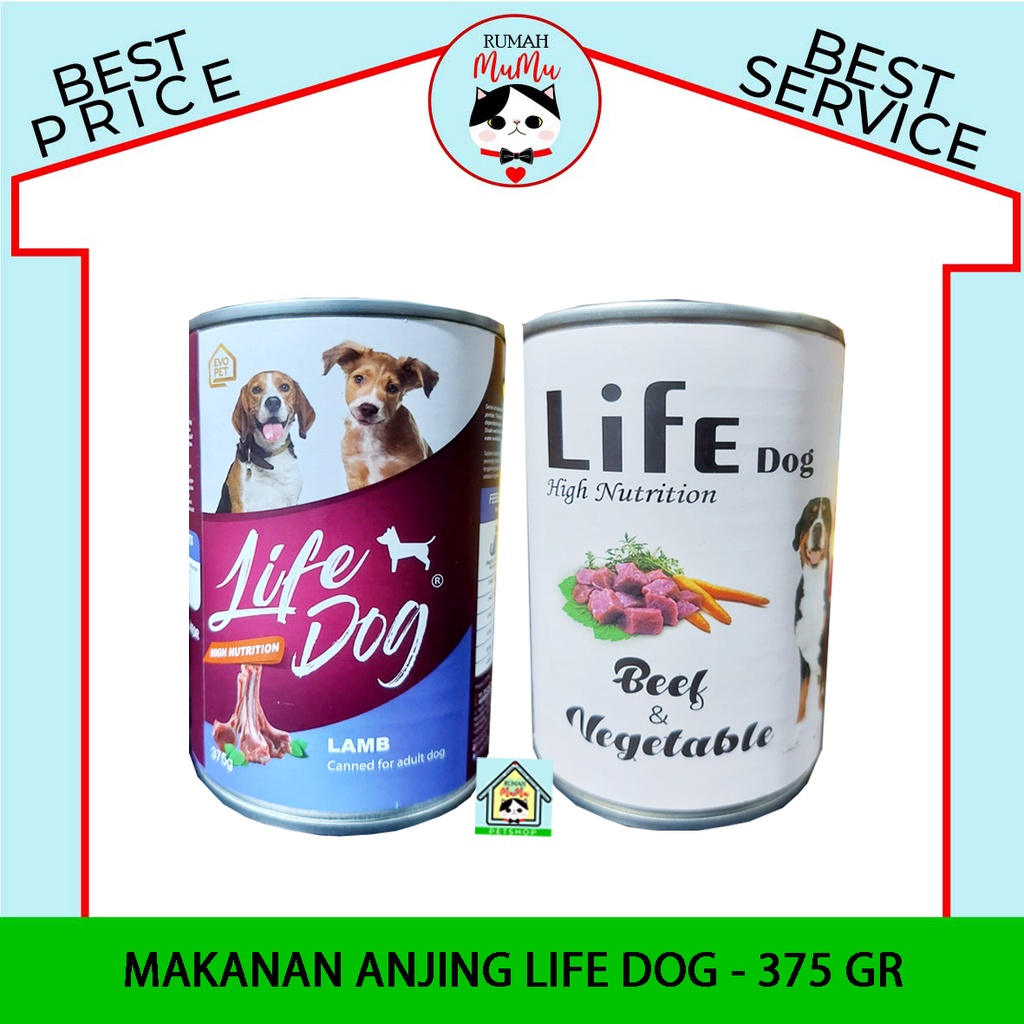 MAKANAN BASAH WET FOOD ANJING LIFE DOG - 375 GR