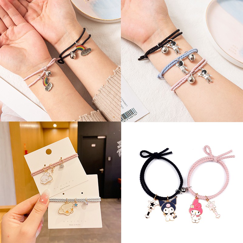 (2 pcs)kartun lucu gelang couple busana sederhana gaya Korea